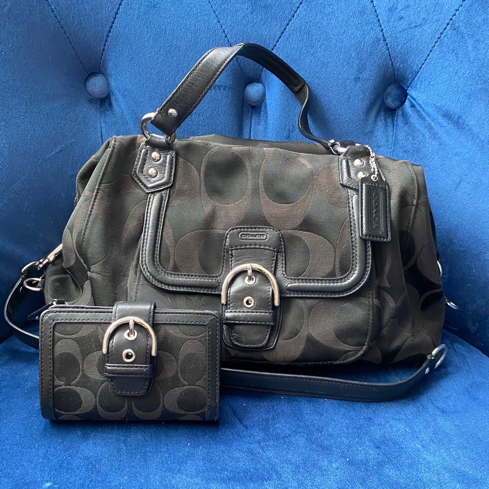Coach carryall bag and matching wallet